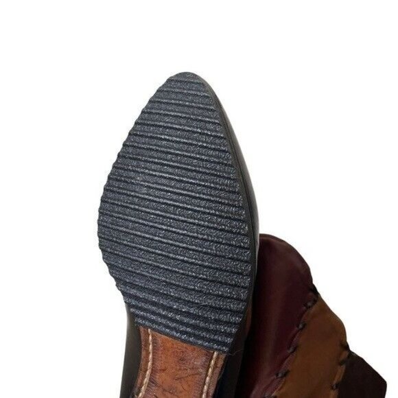 Vintage ADRIANO FOSI Italy Leather Boots Slouchy Patchwork Women’s Size 6 - Picture 11 of 12